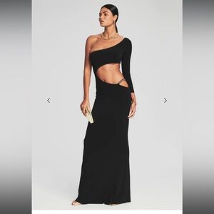 Retrofete Black Dress with cut out and gold chain detail